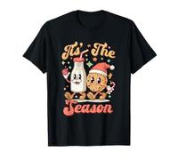 Tis The Season Retro Milk and Cookie Best -Friend Christmas Camiseta
