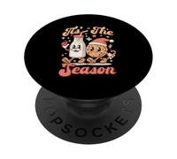 Tis The Season Retro Milk and Cookie Best -Friend Christmas PopSockets PopGrip Adhesivo