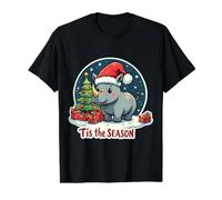 Tis The Season Rhino Rinoceronte Árbol de Navidad Festivo Navidad Camiseta gráfica económica, Hombre, Negro, M