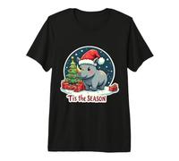 Tis The Season Rhino Rinoceronte Árbol de Navidad Festivo Navidad Camiseta Premium