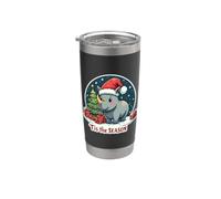Tis The Season Rhino Rinoceronte Árbol de Navidad Festivo Navidad Vaso térmico de acero inoxidable de doble pared
