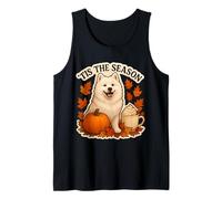 Tis The Season Samoyedo Perro Otoño Otoño Calabaza Especias Latte Camiseta sin Mangas