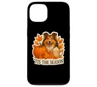 Tis The Season Shetland Sheepdog Fall Autumn Pumpkin Pup Carcasa para iPhone 13