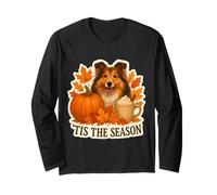 Tis The Season Shetland Sheepdog Fall Autumn Pumpkin Pup Manga Larga