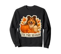 Tis The Season Shetland Sheepdog Fall Autumn Pumpkin Pup Sudadera