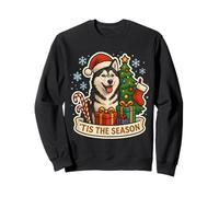 Tis The Season Siberian Husky Dog Feliz Navidad Festive Sudadera