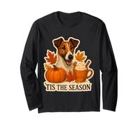 Tis The Season Smooth Fox Terrier - Calabaza de otoño Manga Larga