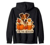 Tis The Season Smooth Fox Terrier - Calabaza de otoño Sudadera con Capucha