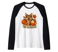 Tis The Season Sueco Vallhund Dog Fall Autumn Pumpkin Cute Camiseta Manga Raglan