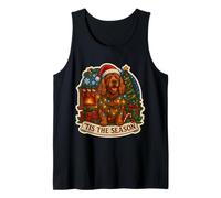 Tis The Season Sussex Spaniel Perro Feliz Navidad Mamá Papá Camiseta sin Mangas