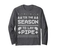 Tis The Season To Lay Pipe - Suéter Feo de Navidad para Adultos Manga Larga