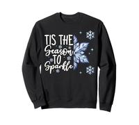 Tis The Season To Sparkle Blue Christmas Snowflake Quote Sudadera