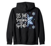 Tis The Season To Sparkle Blue Christmas Snowflake Quote Sudadera con Capucha