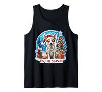 Tis The Season Toy Fox Terrier Dog, Feliz Navidad, mamá y papá Camiseta sin Mangas