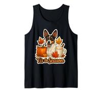 Tis The Season Toy Fox Terrier Perro otoño Calabaza Lindo Camiseta sin Mangas