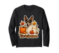 Tis The Season Toy Fox Terrier Perro otoño Calabaza Lindo Manga Larga