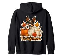 Tis The Season Toy Fox Terrier Perro otoño Calabaza Lindo Sudadera con Capucha