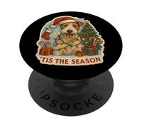 Tis The Season Wire Fox Terrier Dog Feliz Navidad mamá papá PopSockets PopGrip Adhesivo