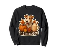 Tis The Season Wire Fox Terrier Perro otoño Calabaza Lindo Sudadera