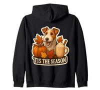 Tis The Season Wire Fox Terrier Perro otoño Calabaza Lindo Sudadera con Capucha