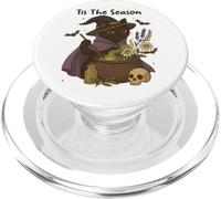 Tis The Season Witch Cat: diversión mágica de Halloween PopSockets PopGrip para MagSafe