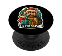 Tis The Season Yorkshire Terrier Navidad Mamá Papá Dueño PopSockets PopGrip Adhesivo