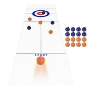 Tisch-Curling Spiel - 135cm Große Matte | Indoor Shuffleboard Set Mit Stahlkugeln, Tragbares Familien Sportspiel Für Kinder Und Erwachsene Pädagogisches Desktop Strategie Brettspiel Spieleabend