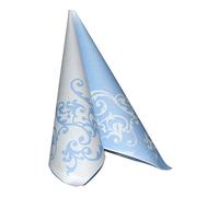 Tisch-Deko Pomp - Servilletas de papel (50 unidades, 40 x 40 cm), diseño con filigranas, color azul y blanco
