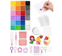 TISCH Mini Cuentas para Planchar 2.6mm, Kit Hama Beads Fusibles 24 Colores para Pixel Art Detallado y Manualidades Creativas DIY, Niños y Adultos.