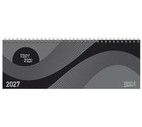Tischkalender quer Professional Colourlux 2027 schwarz: 1 Woche auf 2 Seiten; Bürokalender; Tischquerkalender im Format: 29,8 x 10,5 cm