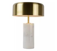 Tischleuchte Mármol Oro Blanco Oficina 36,5 CM G9 Kabeldimmer Mesa 3-flammig