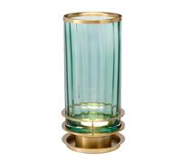 Tischleuchte Metal Cristal 36,4 CM Alto En Latón Antiguo Verde Art Deco Mesa