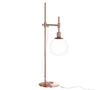 Tischleuchte Metal Cristal 65CM Alto En Latón Blanco E14 Pantalla de Bola Mesa