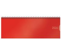 Tischquerkalender Classic Colourlux rot 2026: 1 Woche 1 Seite; Bürokalender; Tischkalender quer im Format: 29,8 x 10,5 cm