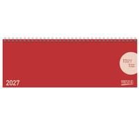 Tischquerkalender Classic Colourlux rot 2027: 1 Woche 1 Seite; Bürokalender; Tischkalender quer im Format: 29,8 x 10,5 cm