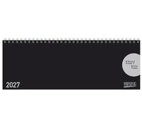 Tischquerkalender Classic Colourlux schwarz 2027: 1 Woche 1 Seite; Bürokalender mit nützlichen Zusatzinformationen; Format: 29,8 x 10,5 cm