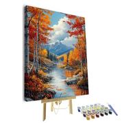 TISHIRON Naturaleza Paisaje Pintura por Números Adultos Bosque Adultos Pintura por Números Kits de Pintura por Números sobre Lienzo, Pintura Acrílico Montaña, Pintura al Óleo Artesanía 40 x 50