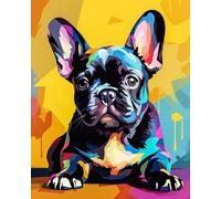 TISHIRON Pintura de bricolaje por números, bulldog francés, pintura por números para adultos, cachorros, pintura por números para niños sobre lienzo, kit de pintura por números para adultos