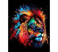 TISHIRON Pintura por números para adultos principiantes DIY arco iris salpicaduras león adultos kits de pintura por números sobre lienzo pintura acrílica dibujo con pinceles pintura al óleo 16 x 20