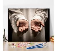TISHIRON Pintura por números para adultos y niños Jesucristo rezando adultos kits de pintura por números La mano de Dios pintura acrílica con pinceles pintura al óleo artesanías 16 x 20 pulgadas