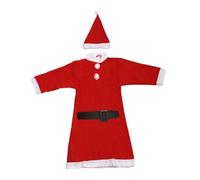 TISHITA 1 Pieza Disfraz de Santa para Niños Conjunto de Ropa Infantil Navideña con Gorro Vestido Y Cinturón Material Cómodo Adecuado para Carnavales Cel, Niña de 4 a 6 años