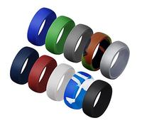 TISHITA 10 Piezas Anillo Deportivo Anillo de Boda Anillo de Silicona Banda de Goma Diseño Flexible Material Silicona Adecuado para Deportes Trabajo Natación R
