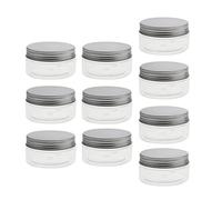 TISHITA 10 Piezas Tarro Vacío Recipiente Cosmético Envase de Crema Caja de Almacenamiento Material PET con Tapa Rosca Adecuado para Maquillaje Cocina, 80ml
