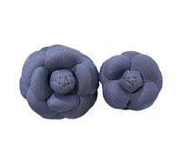 TISHITA 2 Piezas Broche Camelia Broche Lapelado Alfiler Floral Denim Accesorio para Chica Adecuado para Formales Regalo Decoración de, Azul Oscuro