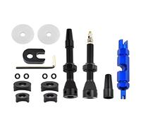 TISHITA 2 Piezas Extensor de Válvula Presta Vástago Tubeless Herramientas Accesorio Conversión Hecho de Aluminio Adecuado para Ciclistas Deportivos Mo, Removedor de núcleo Negro w, 44 mm
