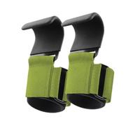 TISHITA 2 Piezas Ganchos para Levantamiento de Pesas Correas de Muñeca Soporte de Mano Equipo de Ejercicio con Material Resistente Antideslizante Y Ajustable, Verde