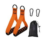TISHITA 2 Piezas Manijas de Ejercicio Reforzadas Manijas Fitness con Mosquetón Asas de Repuesto para Banda de Resistencia Y Accesorios de Agarre de Espuma, Naranja