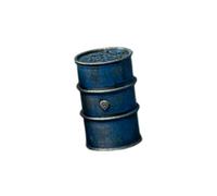 TISHITA 2 Piezas Miniatura Tambor Aceite Micro Maqueta Escala Accesorio Ornamento Realista Compacto Fabricado en PP Adecuado para Colectores Paisaje Mesa, Azul