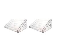 TISHITA 2 Piezas Organizador de Esmalte de Uñas Acrílico con Compartimiento para Cosméticos Soporte de Exhibición de Aceites Esenciales Rack para Lápiz Labial, 6 Niveles, Individual