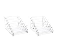 TISHITA 2 Piezas Organizador de Esmalte de Uñas Acrílico con Compartimiento para Cosméticos Soporte de Exhibición de Aceites Esenciales Rack para Lápiz Labial, 7 Niveles, Individual